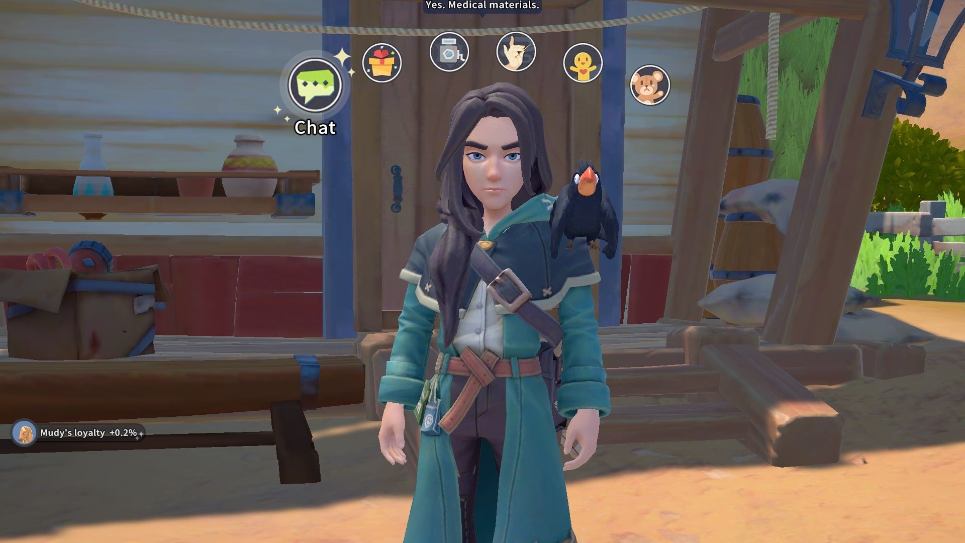 The player speaks to Fang in the graveyard with X in My Time at Sandrock - 3