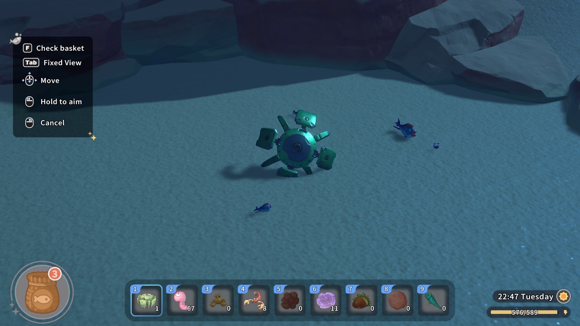 The player goes sand fishing in My Time at Sandrock