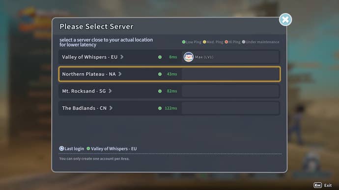 Server options are shown in the multiplayer mode of My Time at Sandrock
