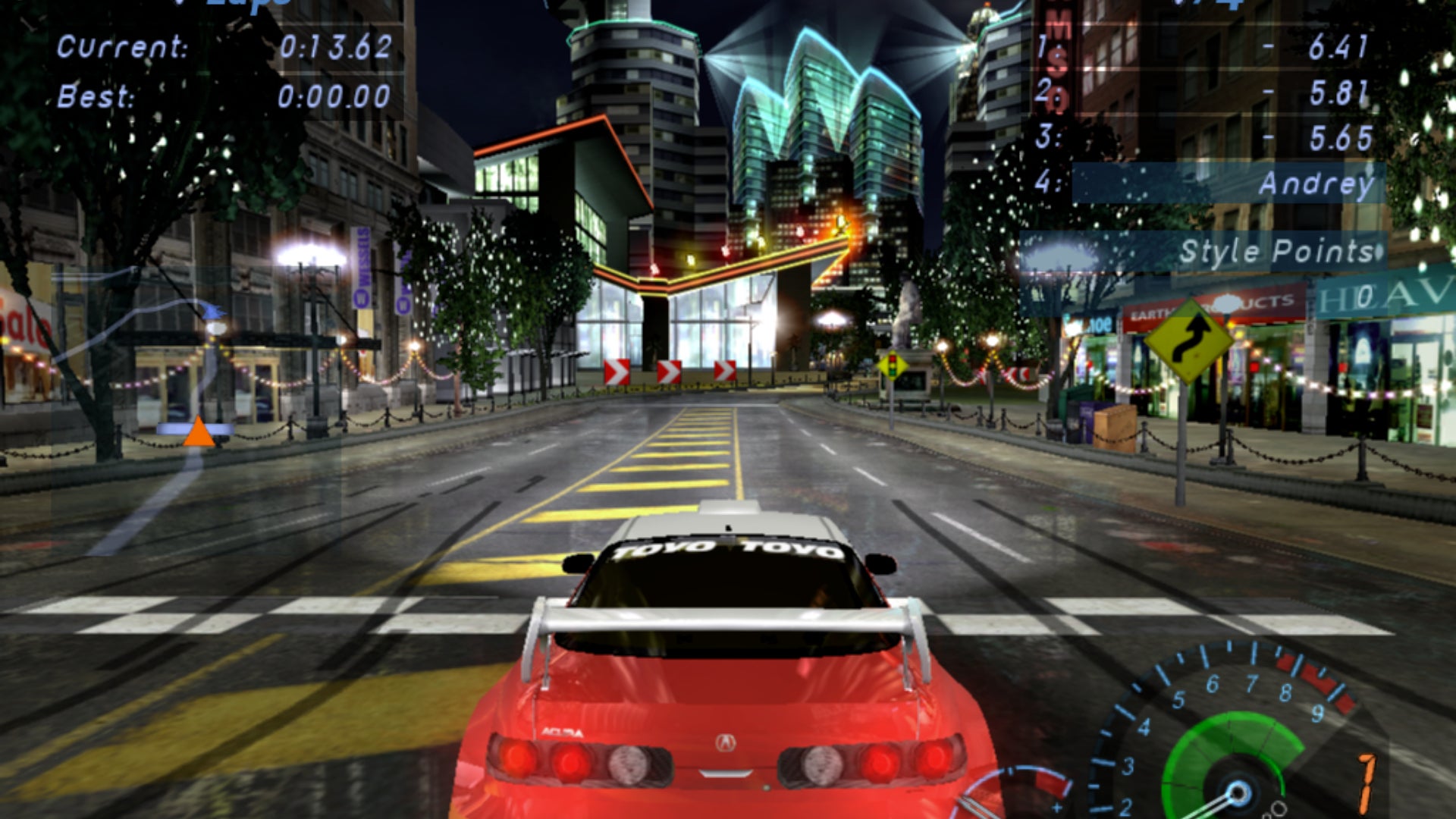 The start of a street race with a red car in Need for Speed Underground - 25
