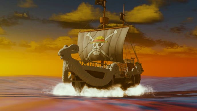 Netflix and Roblox collaboration image showing the Going Merry - which is the first ship the Straw Hat Pirates have - in One Piece.
