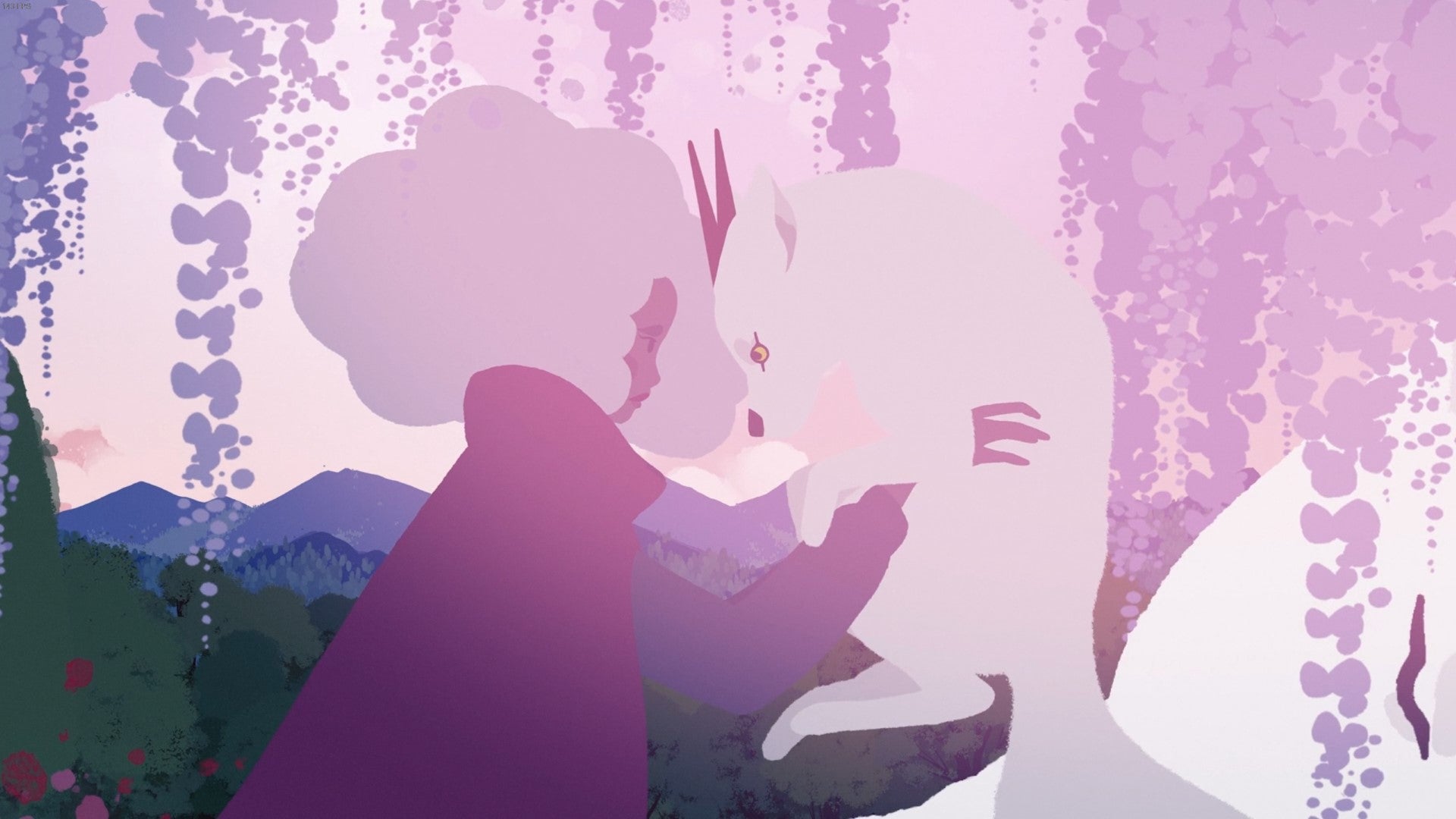 In scene from Neva, Alba picks up the young wolf Neva to comfort her. - 9