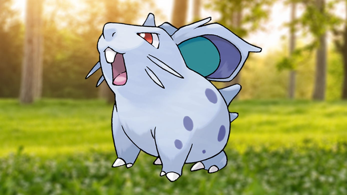 Nidoran female on a grassy background