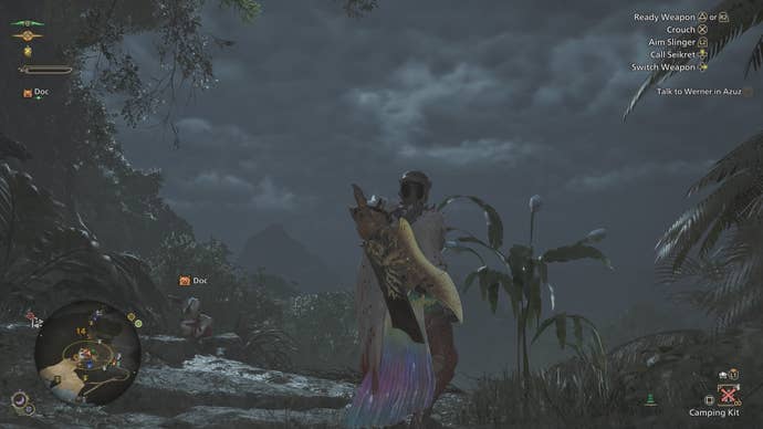 Standing by an Ephemeral Blossom in Monster Hunter Wilds.