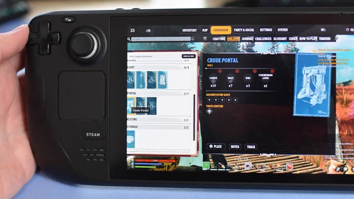 Nightingale’s UI going partially off-screen on the Steam Deck.
