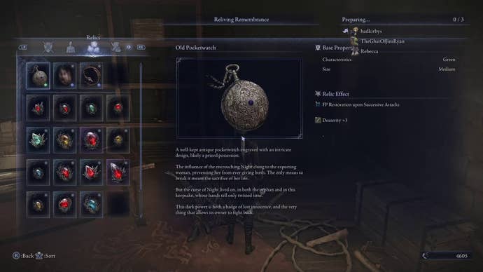 The Old Pocketwatch item in Elden Ring: Nightreign is shown