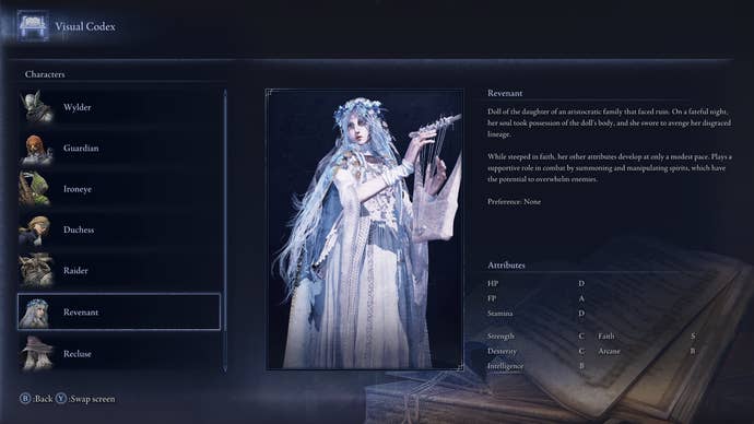 Entry of the Visual Code for the Revenant is shown on the Elden: Nightreign ring