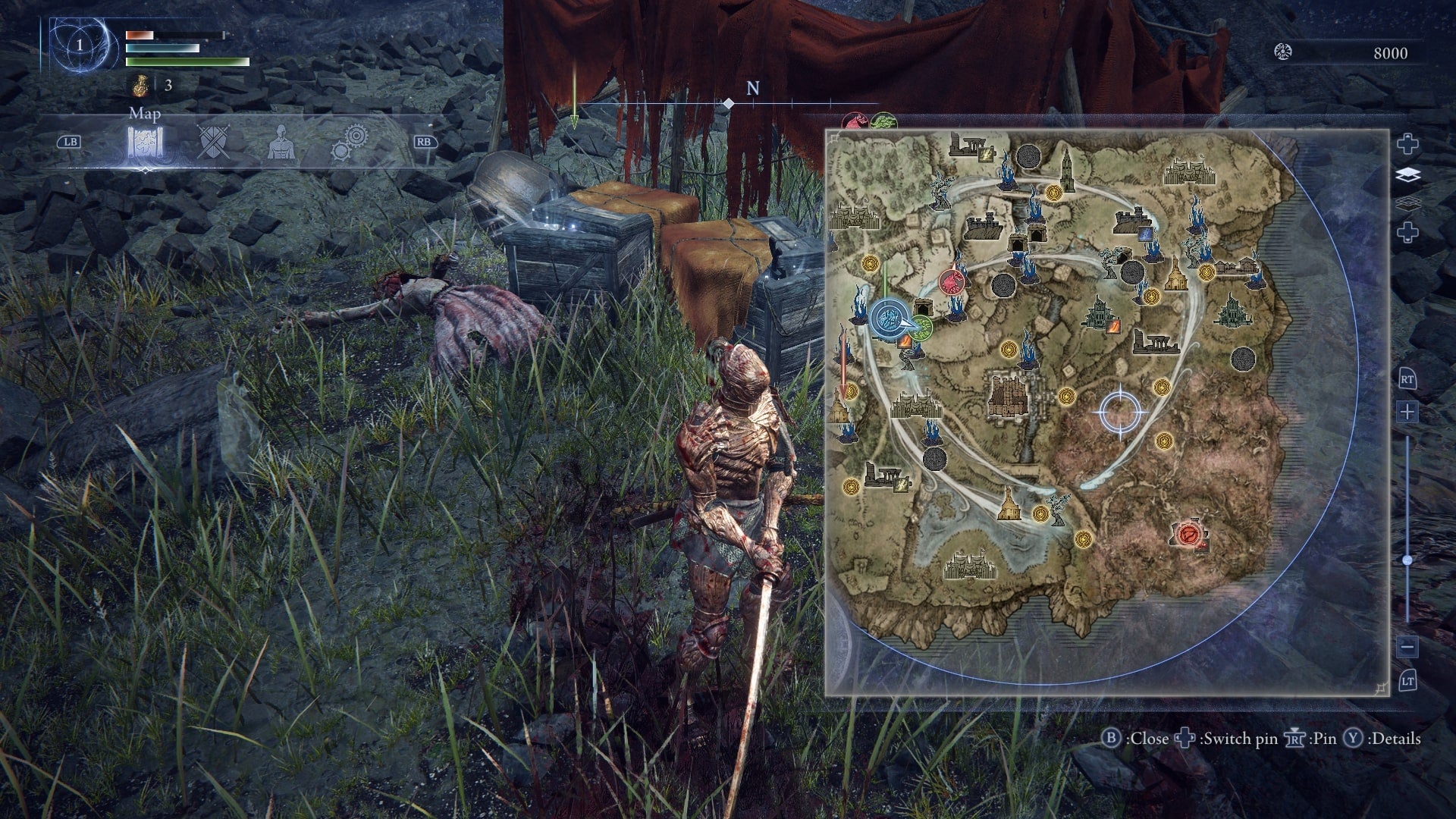 The Executor can be seen standing in a camp with the map open in Elden Ring: Nightreign - 4