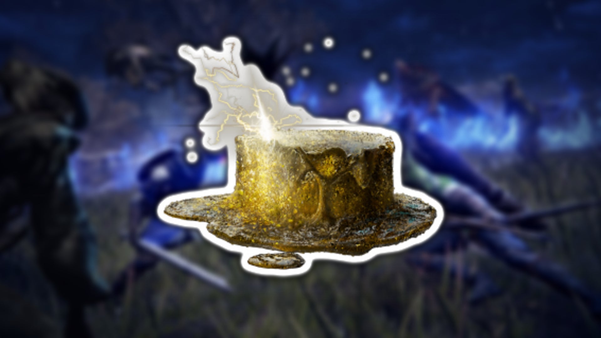 Some Lightning Grease can be seen on top of a blurred piece of Elden Ring Nightreign key artwork - 1