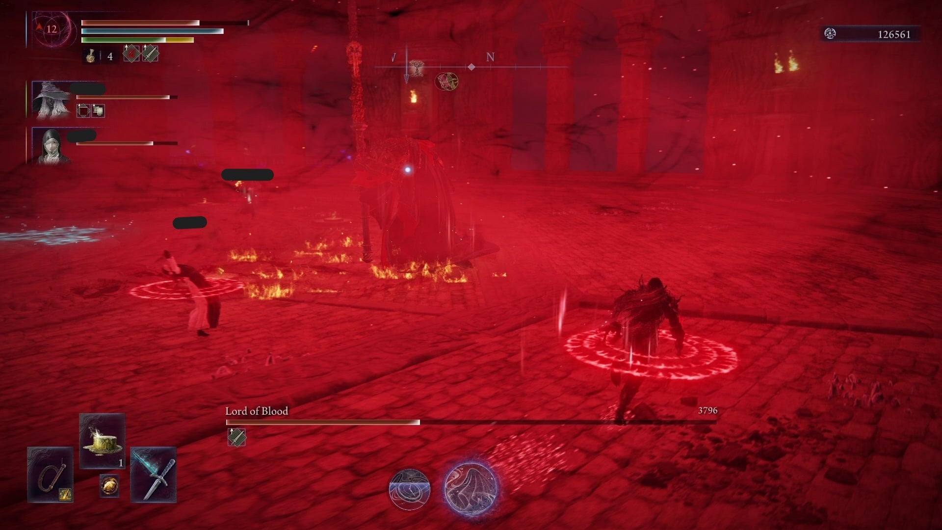 How to beat Mohg Lord of Blood in Elden Ring Nightreign 1 The player runs while Mohg uses his Nihil/Blood Ritual attack in Elden Ring: Nightreign's Forsaken Hollows DLC.