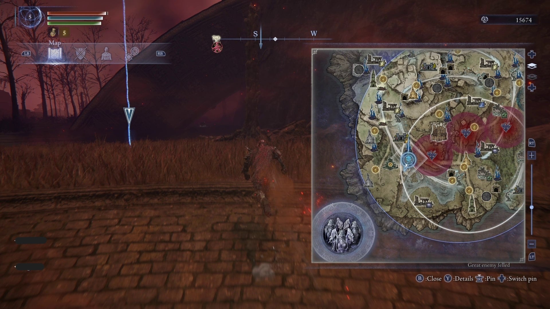 The Sundered Tricephalos invasion event is shown on the map of Limveld in Elden Ring: Nightreign's Forsaken Hollows DLC.