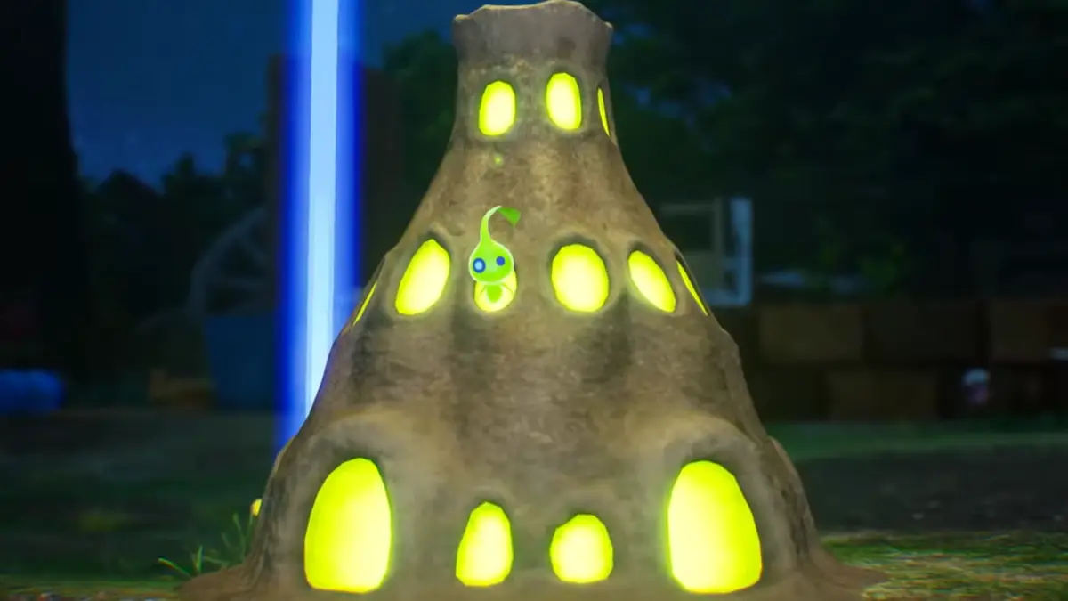 A Glow Pikmin in their hive.