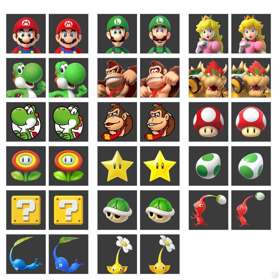 Comparison of Nintendo icons on Switch