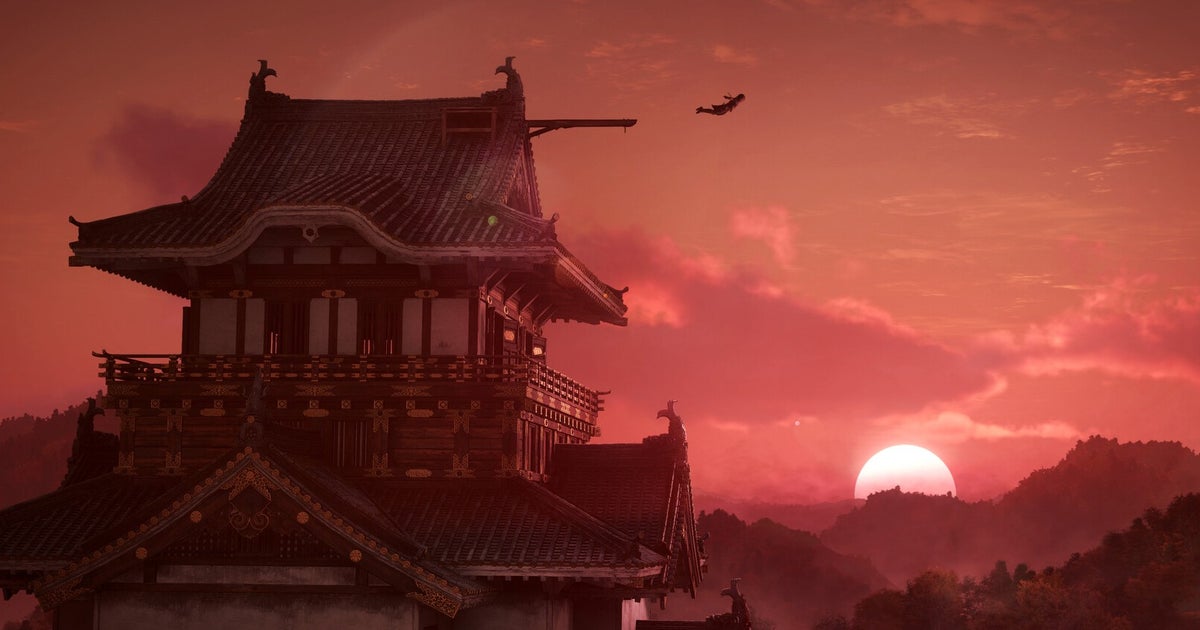 Noae jumps off the top of a building in Assassin's Creed Shadows