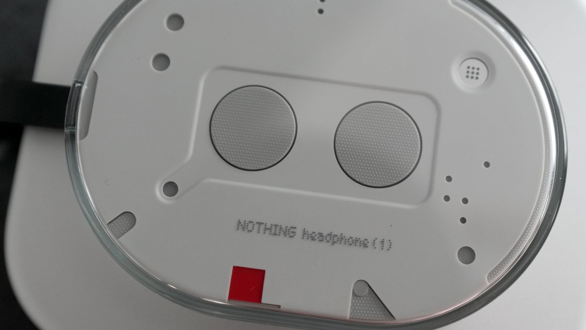 Closeup of Nothing Headphone (1) earcup detail