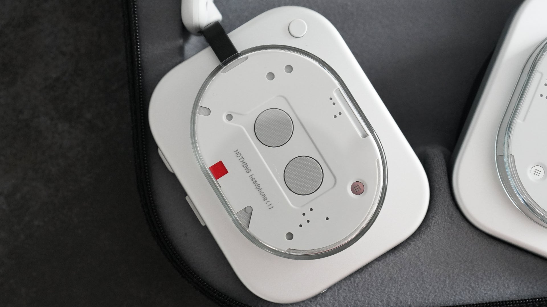 Closeup of Nothing Headphone (1) left earcup