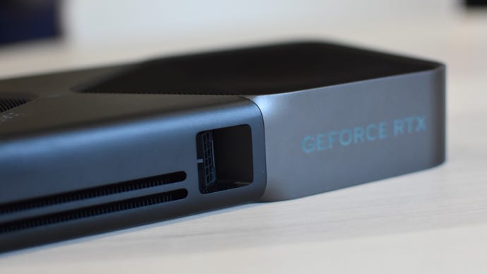 The power port on the Nvidia GeForce RTX 5090 Founders Edition.