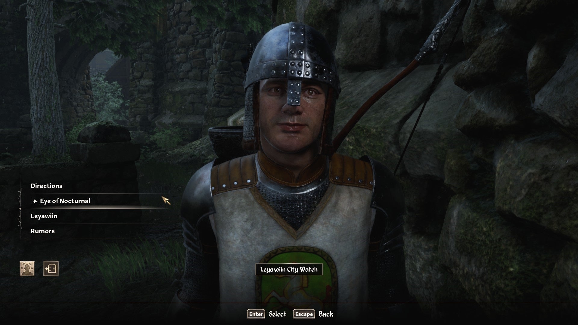 Talking to a guard in Oblivion Remastered.