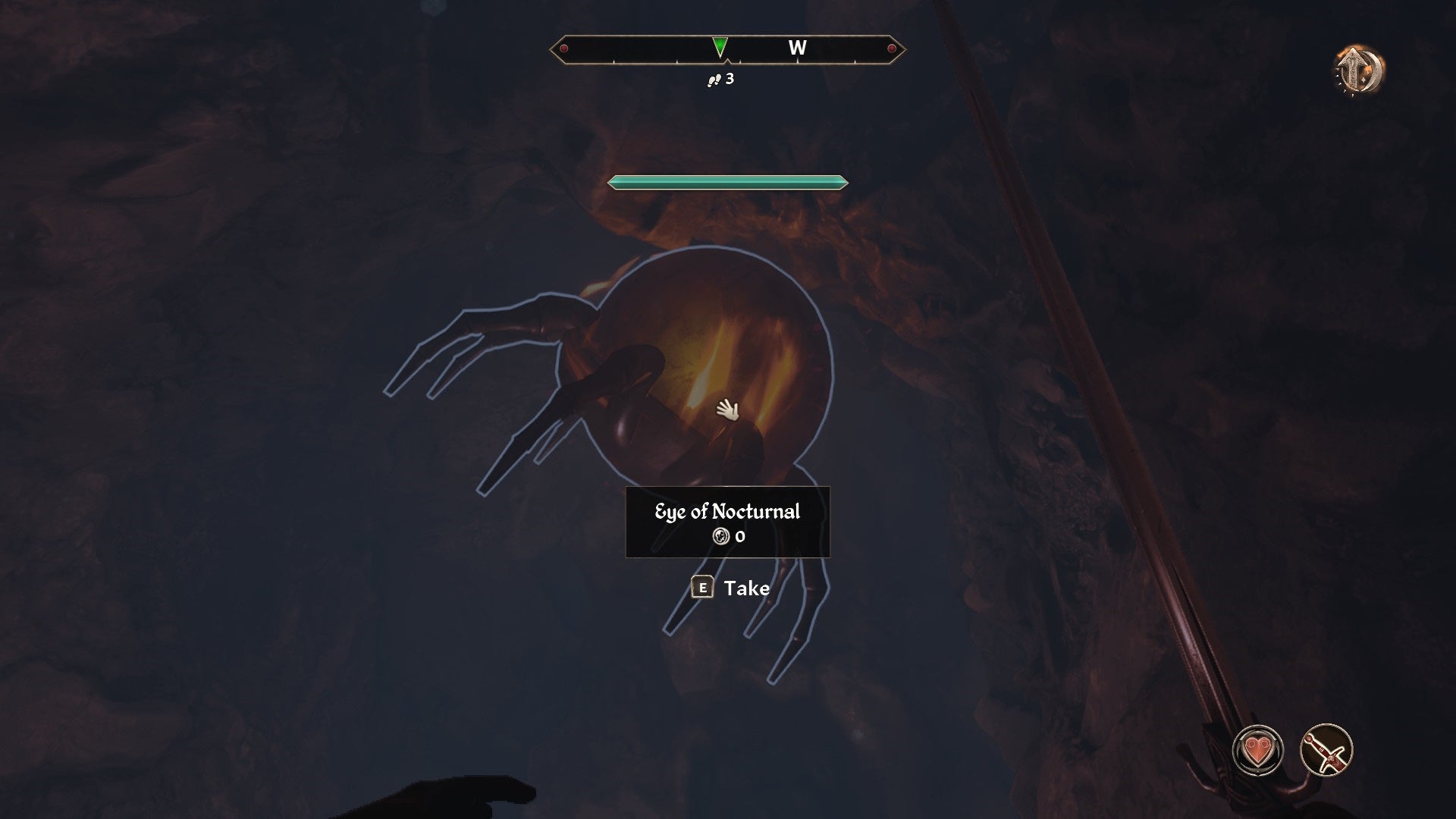 The Eye of Nocturnal floating underwater in Tidewater Cave in Oblivion Remastered.