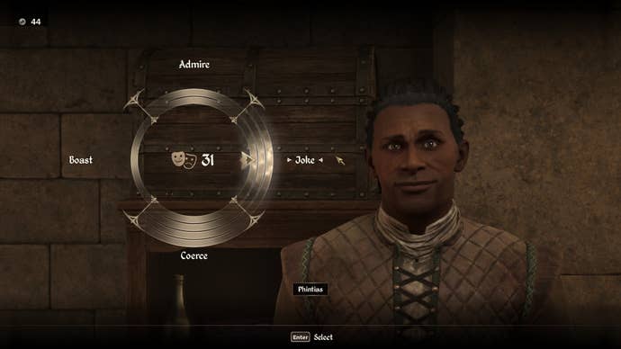 The persuasion minigame in Oblivion Remastered.