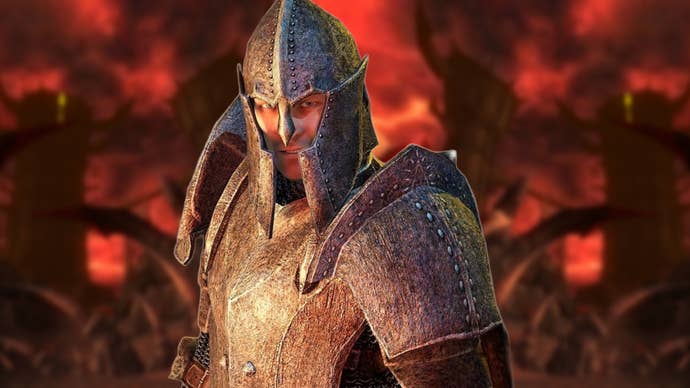 An armour fella grins into the camera arsenic 2 images of the Meat Harbor - each red, rusty and ruined - beryllium blurred down him.