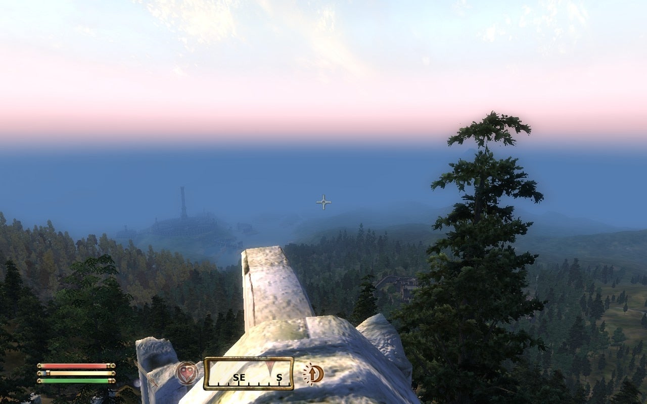 An impressive view into the distance in Oblivion.