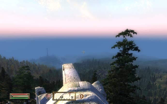 An impressive view into the distance in Oblivion.