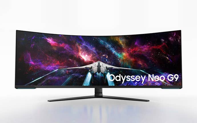 The Samsung Odyssey Neo G9 gaming monitor.