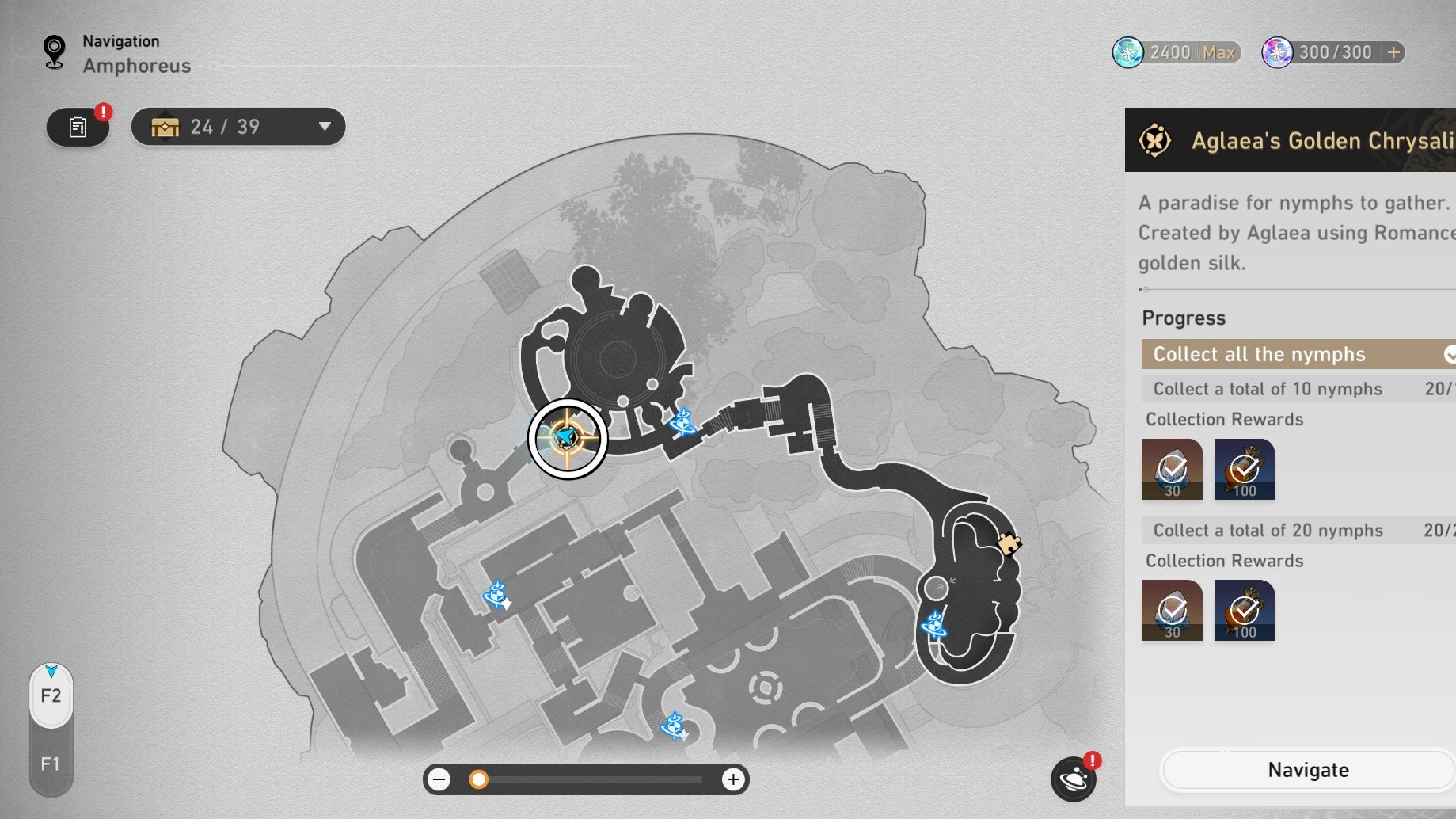 Circled map location of an Okhema Nymph in Honkai Star Rail.