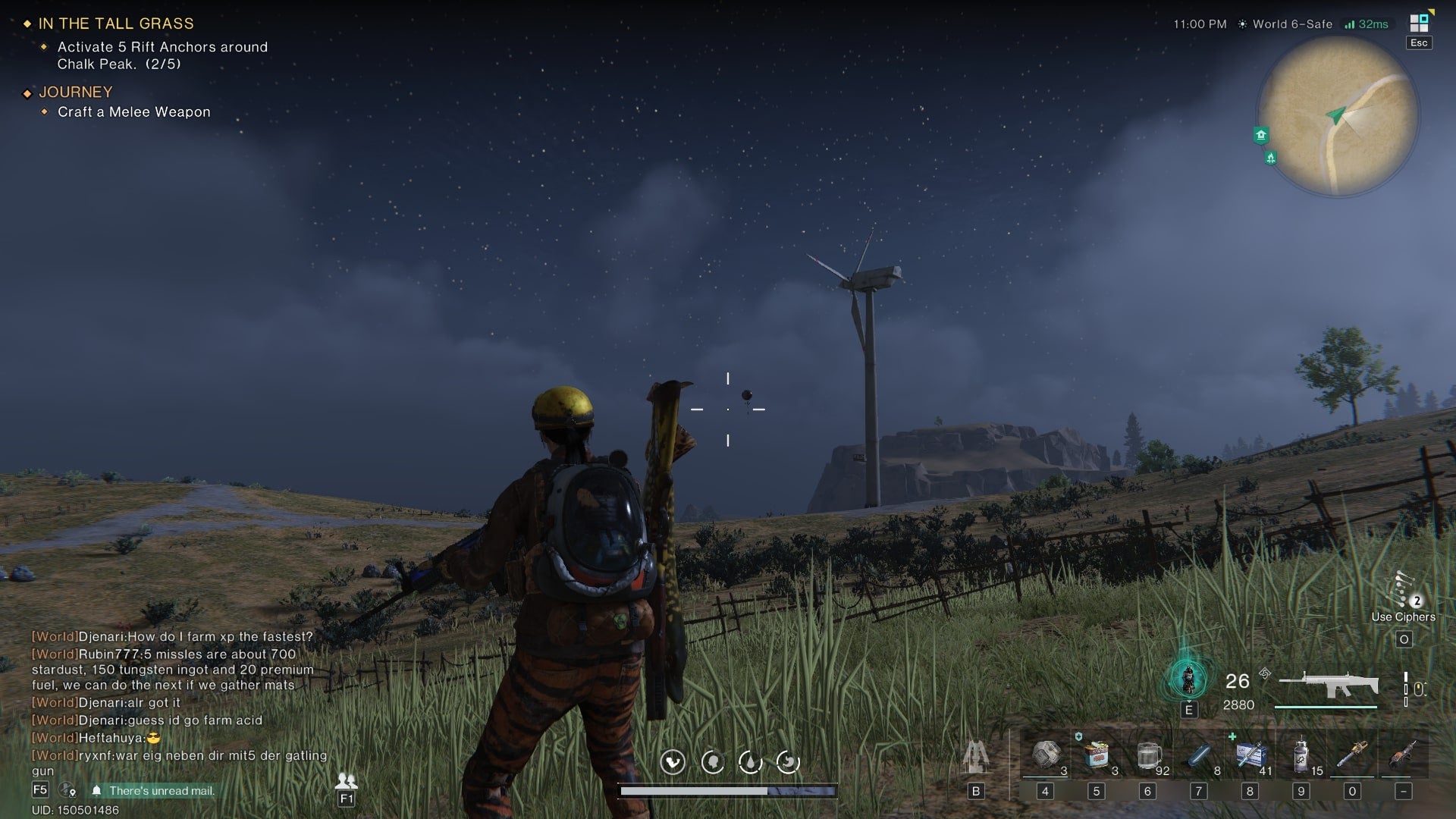 The player looks at an Eyeballoon which is part of a brief challenge in Once Human - 4