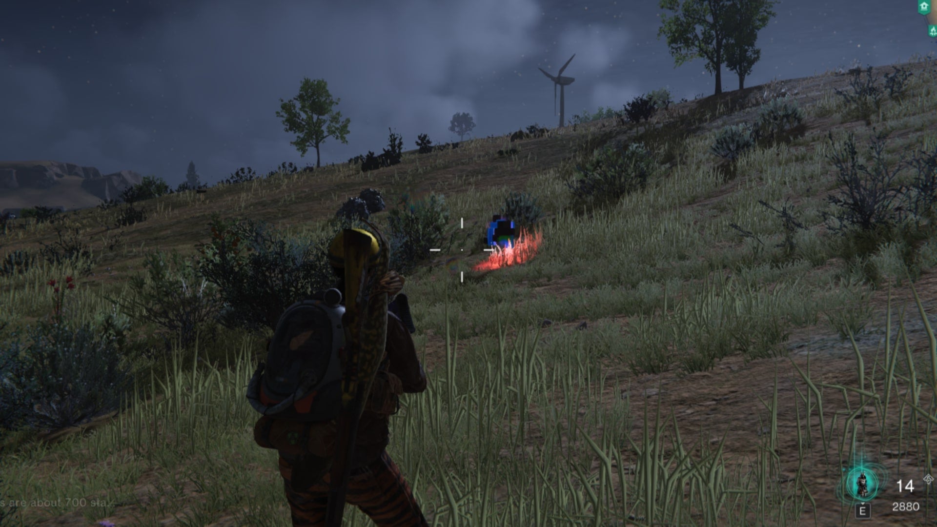 The player faces a loot chest containing the Hammer Compensator in Once Human - 1