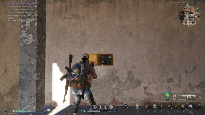 The player faces a power switch in Once Human’s Hearst Industries