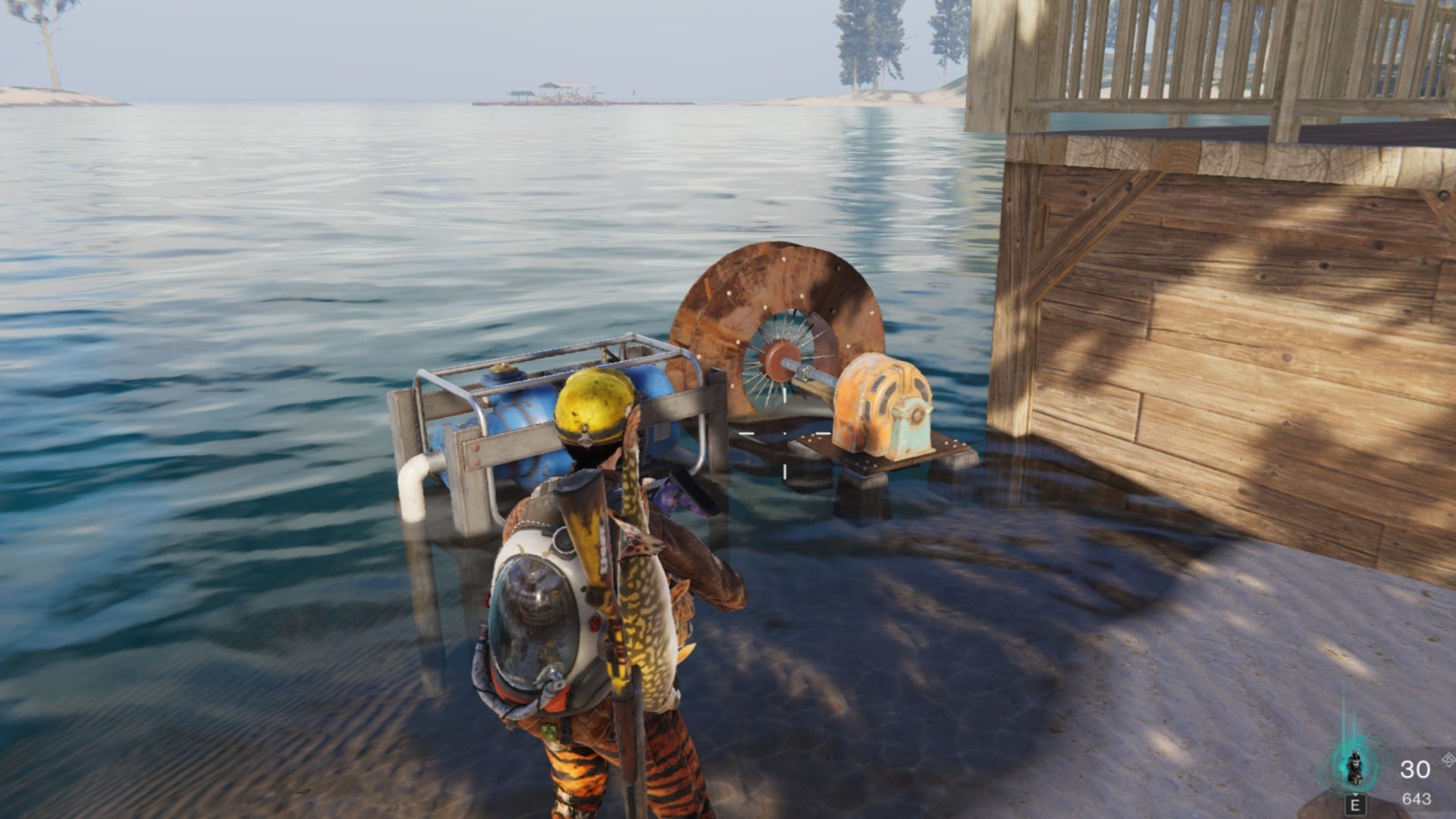 The player looks at a Water Pump and Hydraulic Generator in Once Human - 1