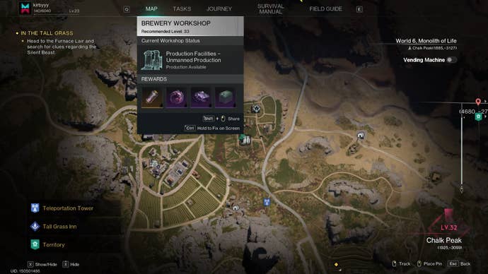 The location of the Brewery Estate is marked on the Once Human map