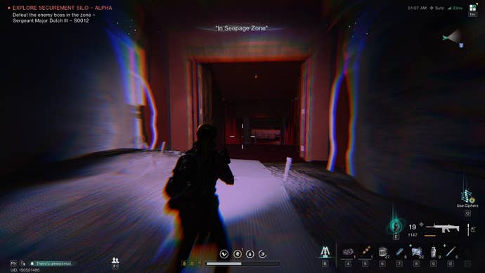 The player enters the Seepage Zone in the Securement Silo Alpha in Once Human