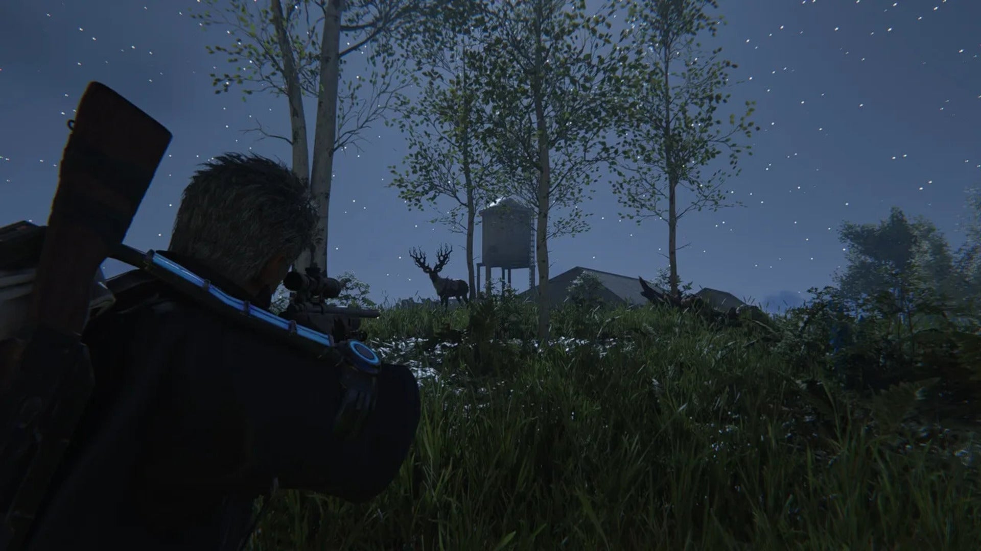 The player character aims their gun at a deer in Once Human - 1