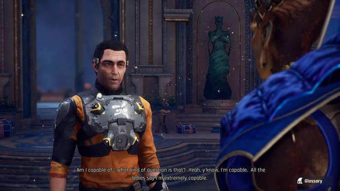 A man speaks to an alien about being ‘capable’ in Outcast: A New Beginning