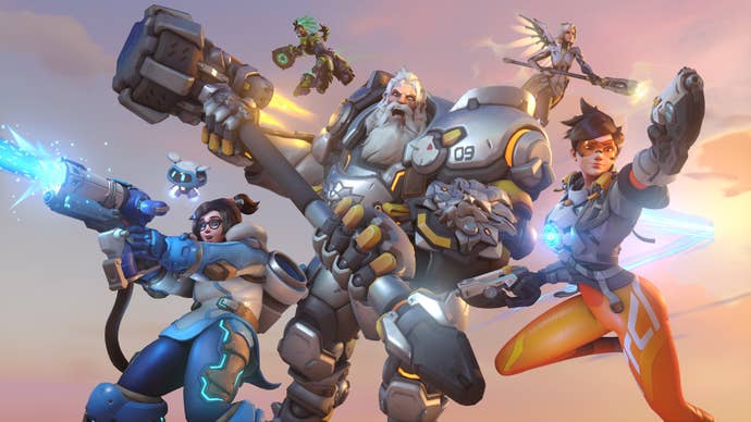 Overwatch 2’s key art featuring Tracer and Mei in heroic poses