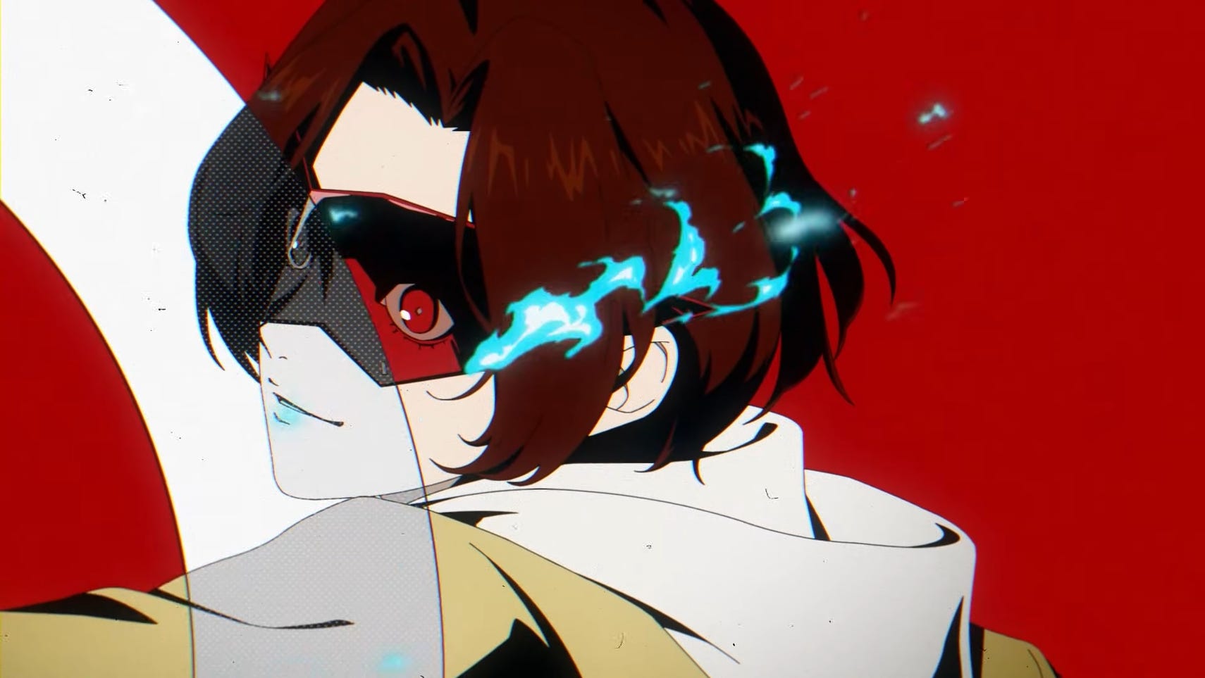 Close up of Persona 5: The Phantom X protagonist from stylish animated video