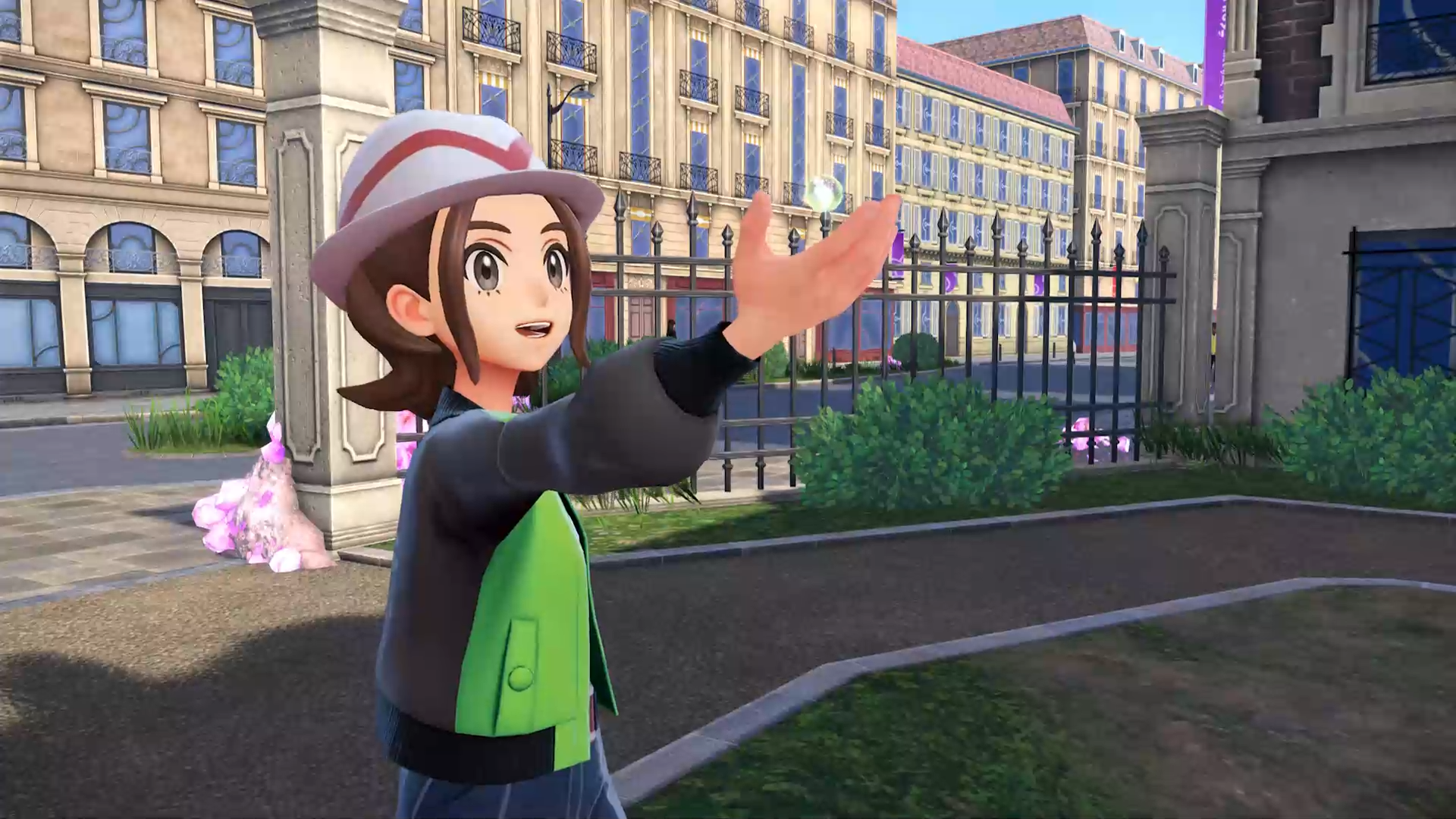 Pok&eacute;mon Legends: Z-A official screenshot showing you raising your arm aloft