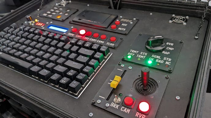 A close up of the control panel for Lost On Mars at the EGX Leftfield Collection 2023