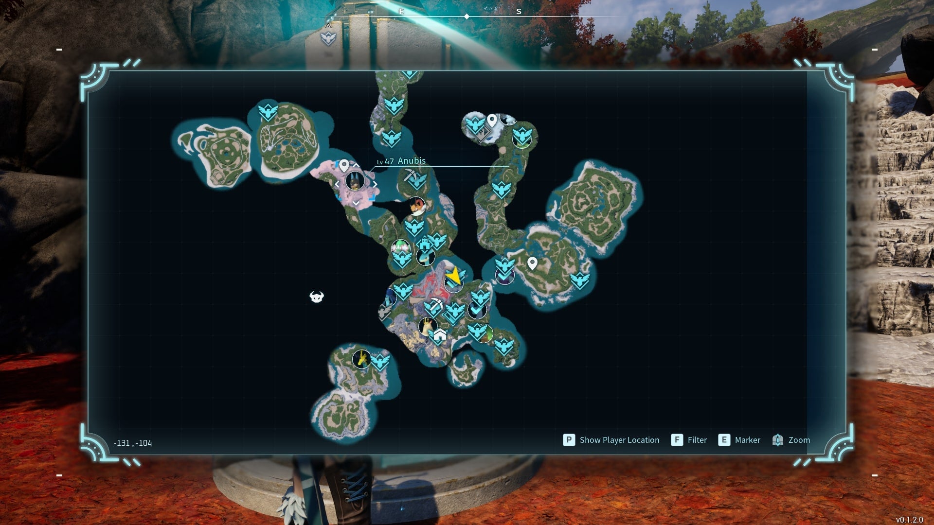 A map of Palworld showing where Anubis is located in Palworld - 3