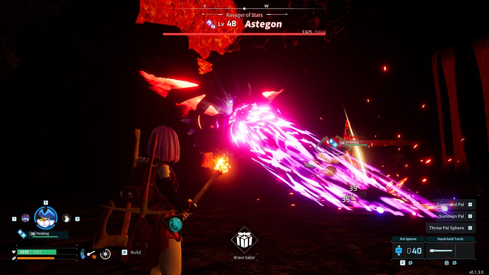 The player looks at Astegon while they fight with Penking in Palworld - 1