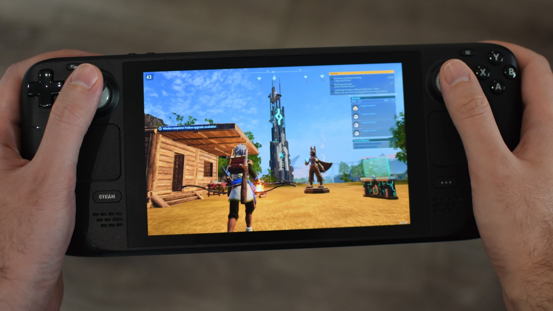 Passing through the player's base in Palworld, running on a Steam Deck. - 4