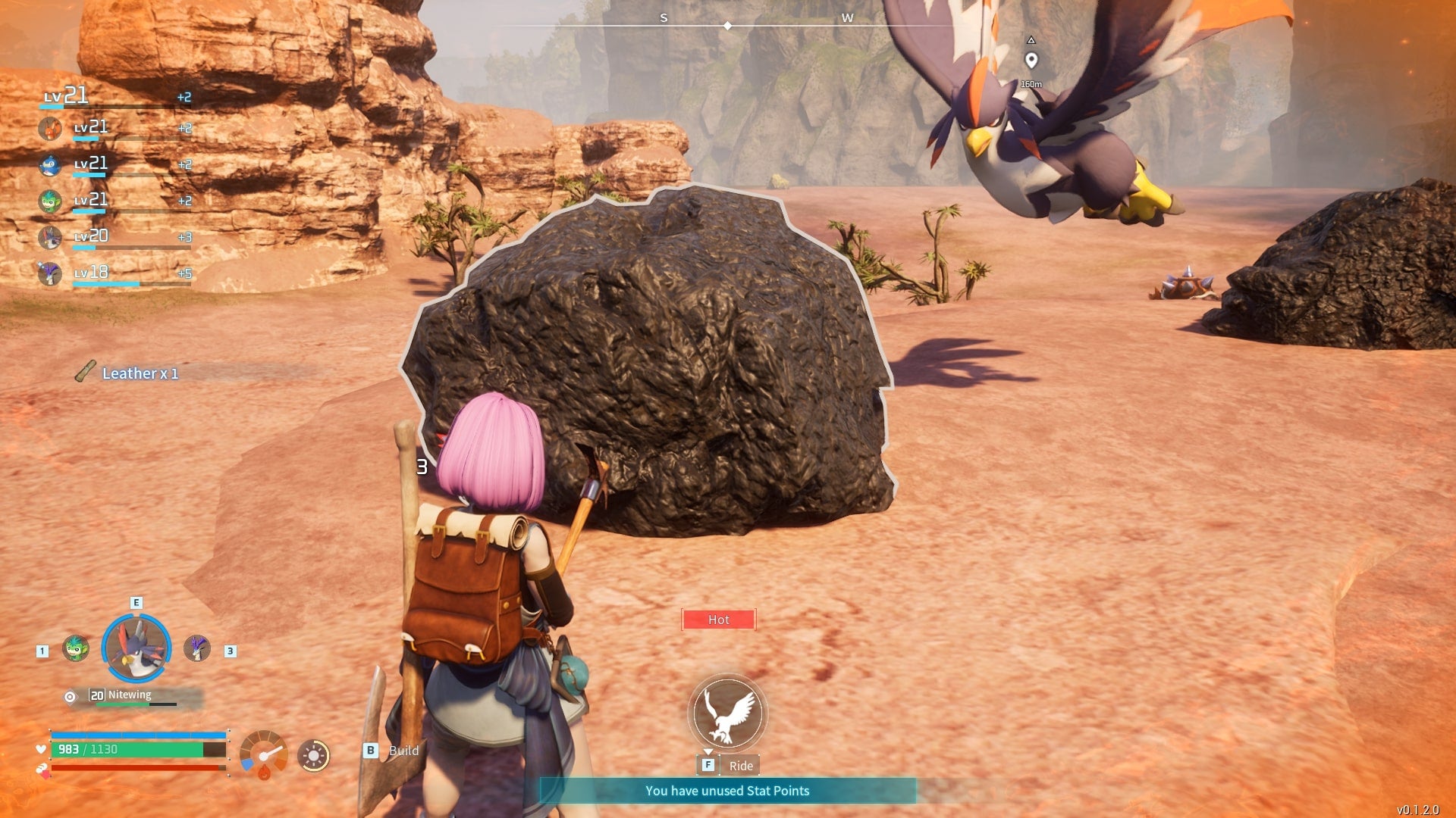 The player faces a coal node in the Desert biome of Palworld - 4