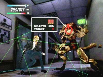 Aya Brea fights with a monstrous enemy in Parasite Eve - 12