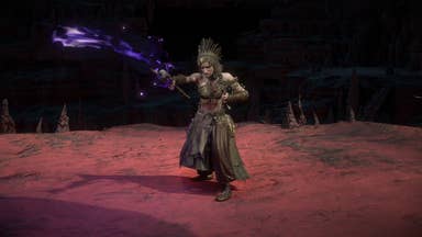 Path of Exile 2's witch summons a spell.