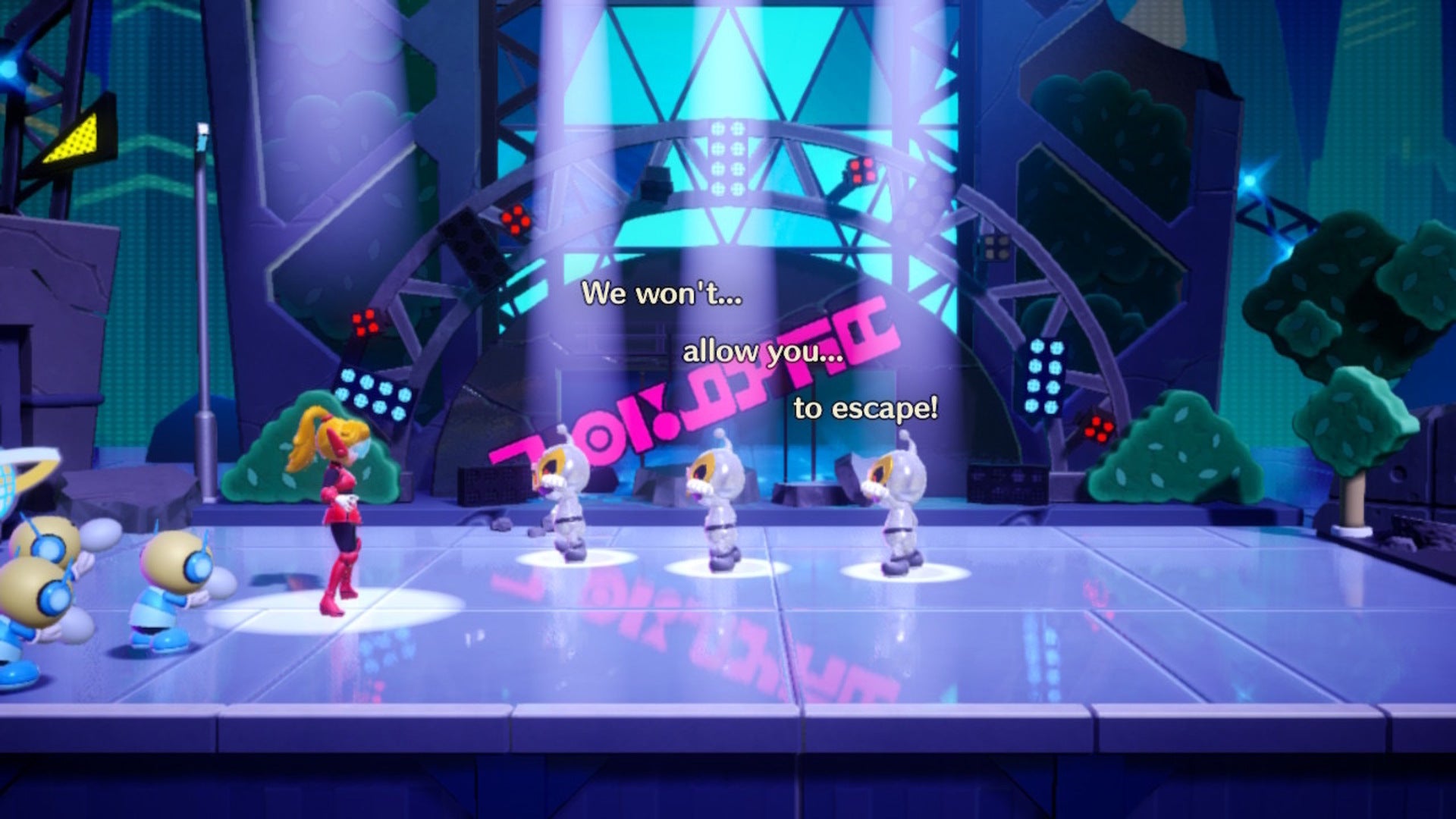 Mighty Peach approaches some hostile minions in Princess Peach: Showtime - 6