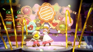 Patisserie Peach is shown with the Patisserie Sparkla after having made some cookies in Princess Peach: Showtime