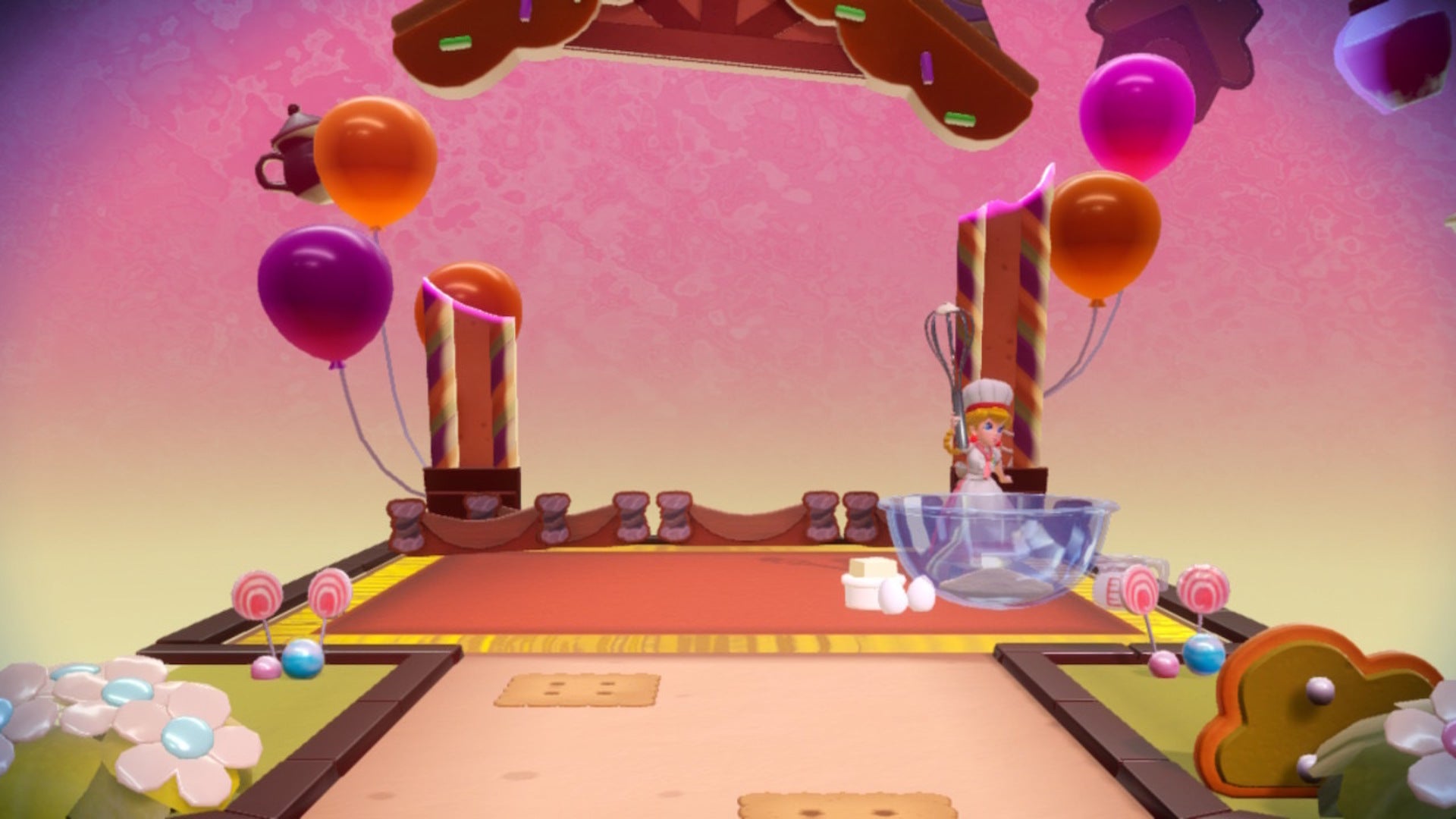 Patisserie Peach can be seen baking cookies in Princess Peach: Showtime - 4